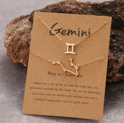 Zodiac Sign Necklace Set – Elegant Astrology Jewelry for Women