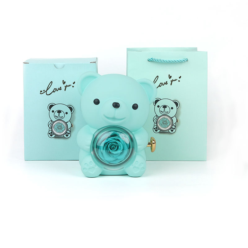Romantic Rose Bear Gift Jewelry Box
