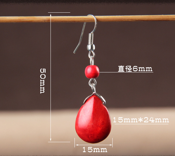 Natural Stone Drop Dangle Earrings