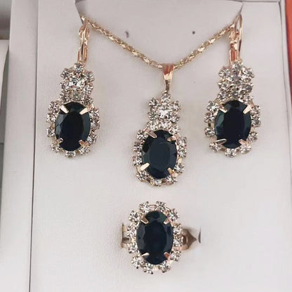 Luxury Teardrop Crystal Bridal Jewelry Set