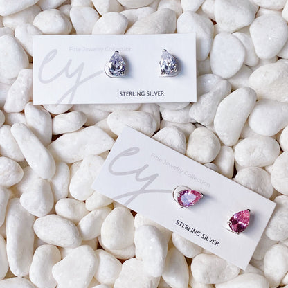 Luxe Sterling Silver Teardrop Stud Earrings