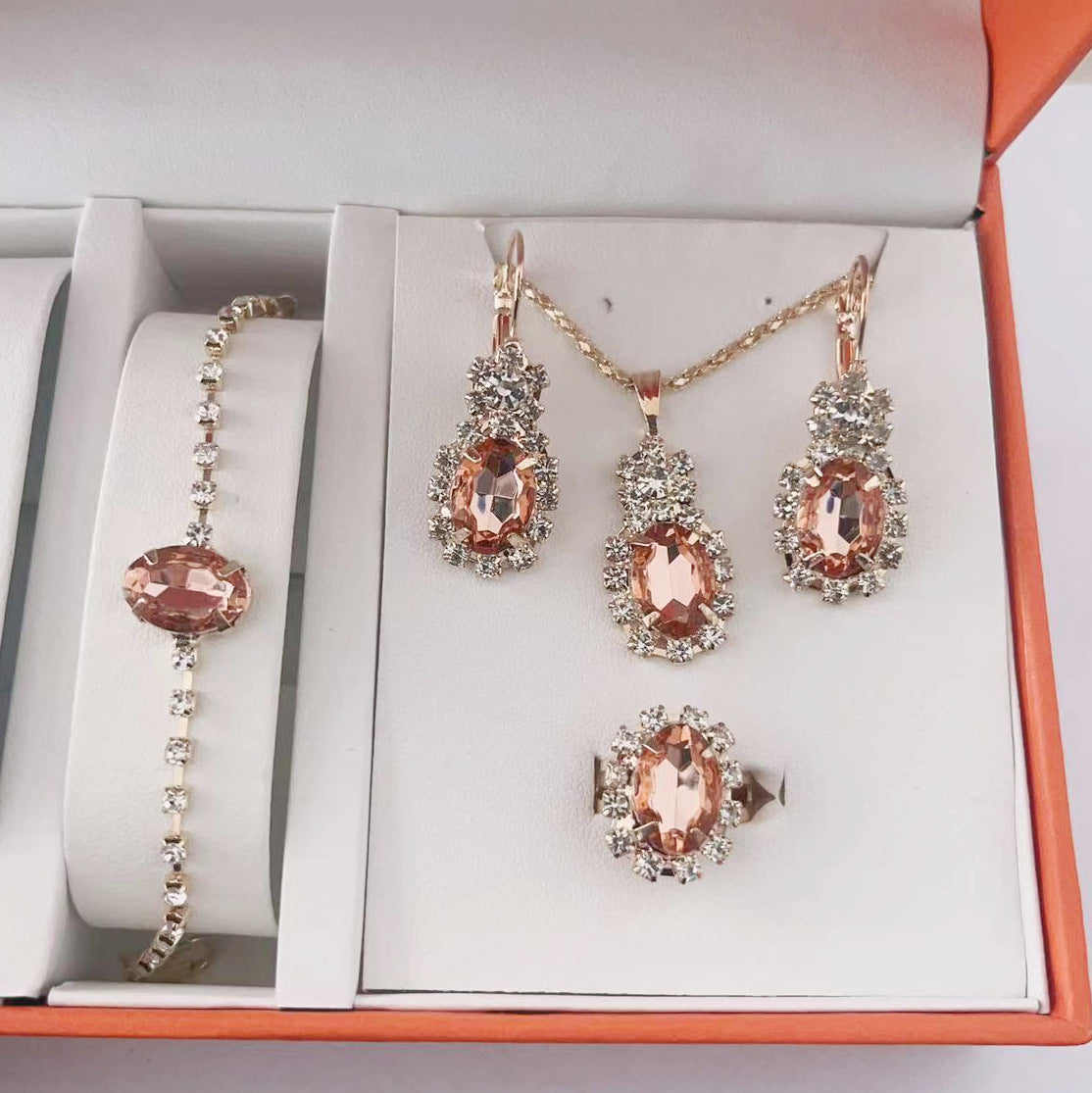 Luxury Teardrop Crystal Bridal Jewelry Set