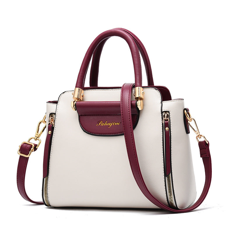 Luxury Color Block One-Shoulder Handbag for Women
