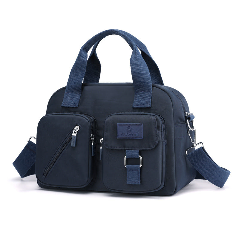 Multi-Pocket Nylon Crossbody Handbag for Women
