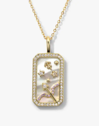 Luxury Zodiac Diamond Pendant Necklace