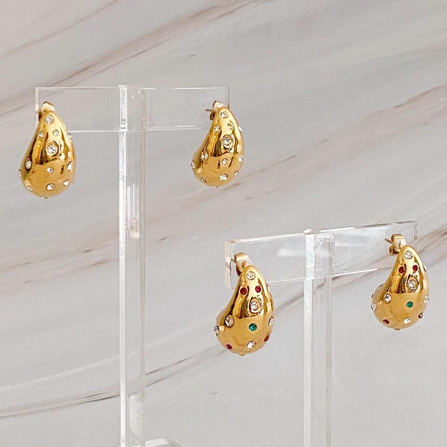 Glam Crystal Teardrop Earrings