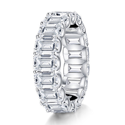 Luxury Sterling Silver Eternity Ring with Diamond Simulant