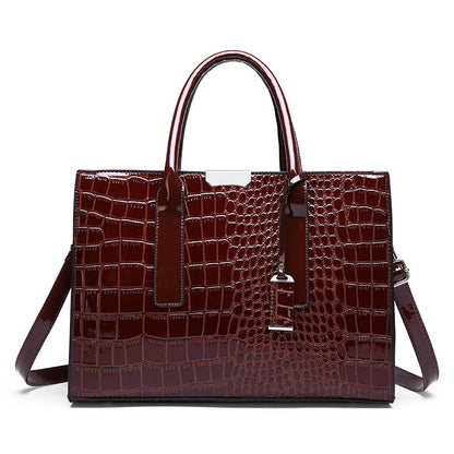 Luxury Crocodile Pattern Shoulder Tote Bag – Elegant Women’s Messenger Handbag