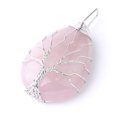 Tree of Life Crystal Teardrop Necklace