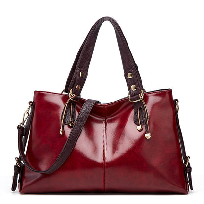 Large Capacity Soft Leather Tote Handbag – Elegant Women’s Shoulder Bag
