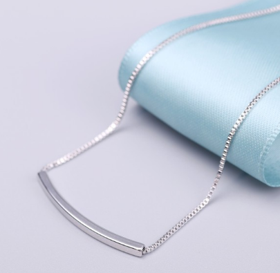 Minimalist Silver Bar Necklace