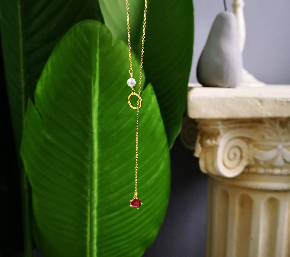 Elegant Heart Pearl Drop Necklace for Women – Gold Chain Choker Pendant