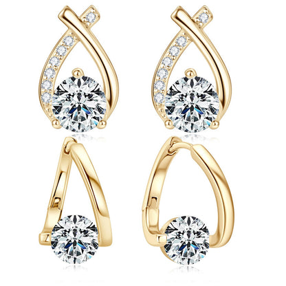 Crystal Drop Statement Earrings – Gold Plated