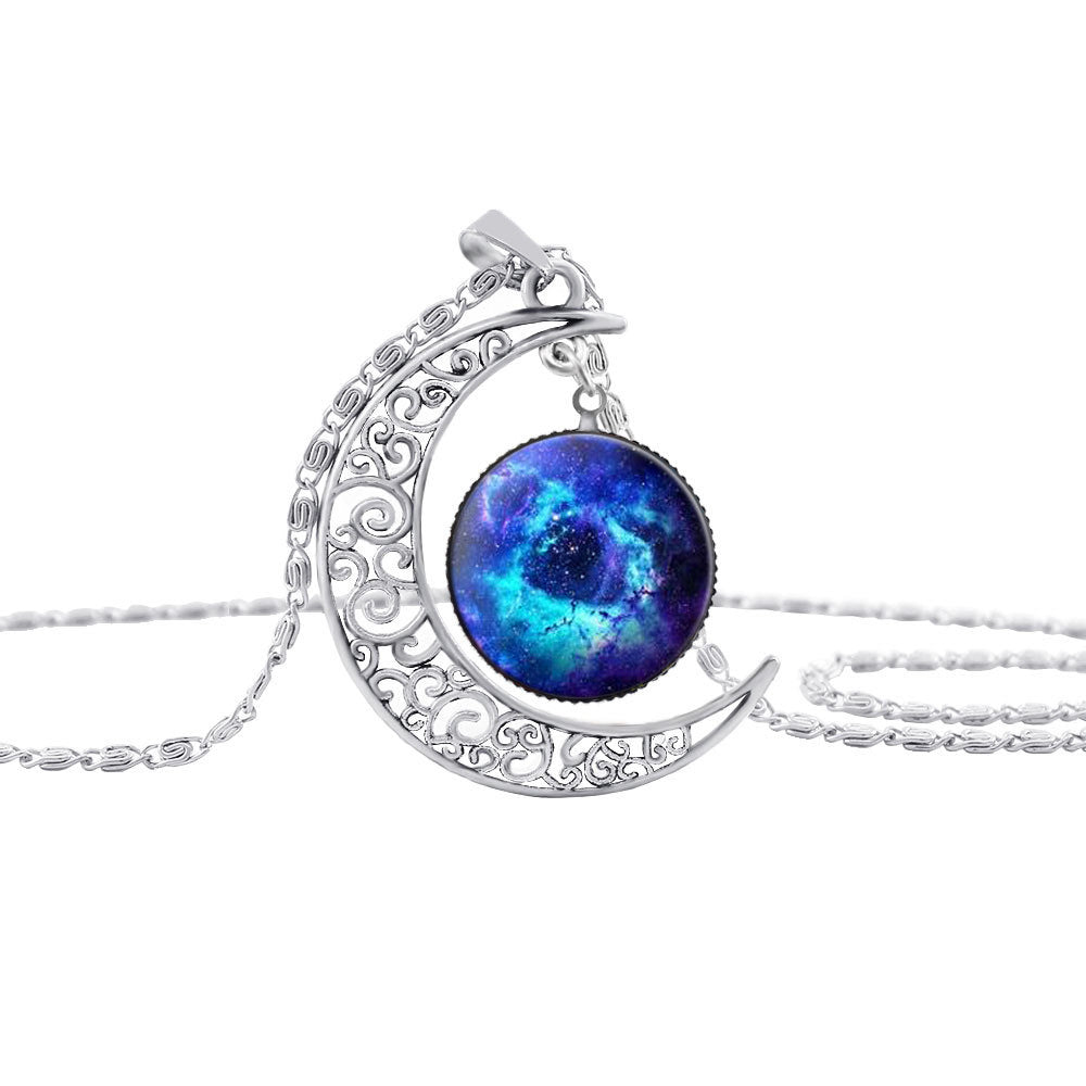 Celestial Moon Gemstone Necklace for Women