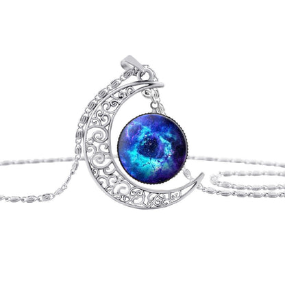 Celestial Moon Gemstone Necklace for Women