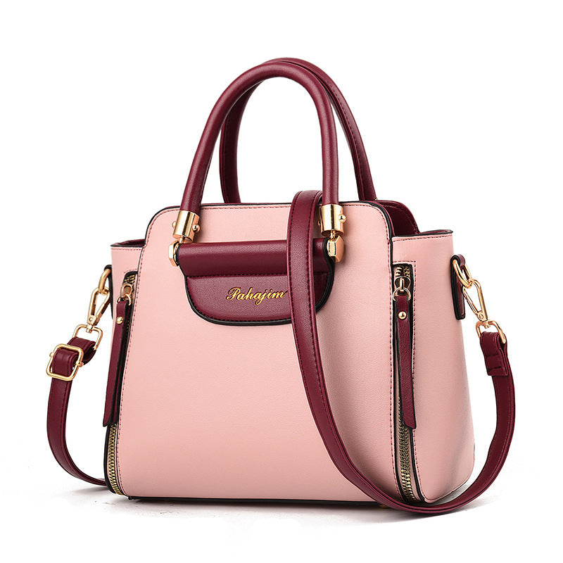 Luxury Color Block One-Shoulder Handbag for Women