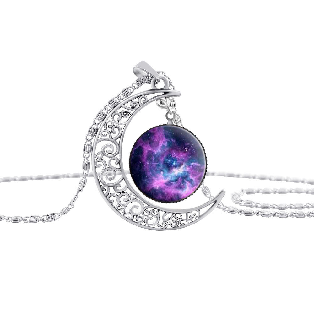 Celestial Moon Gemstone Necklace for Women