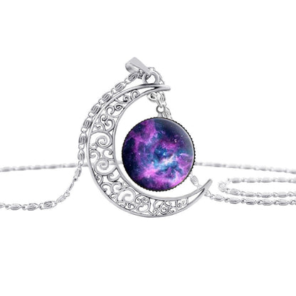 Celestial Moon Gemstone Necklace for Women