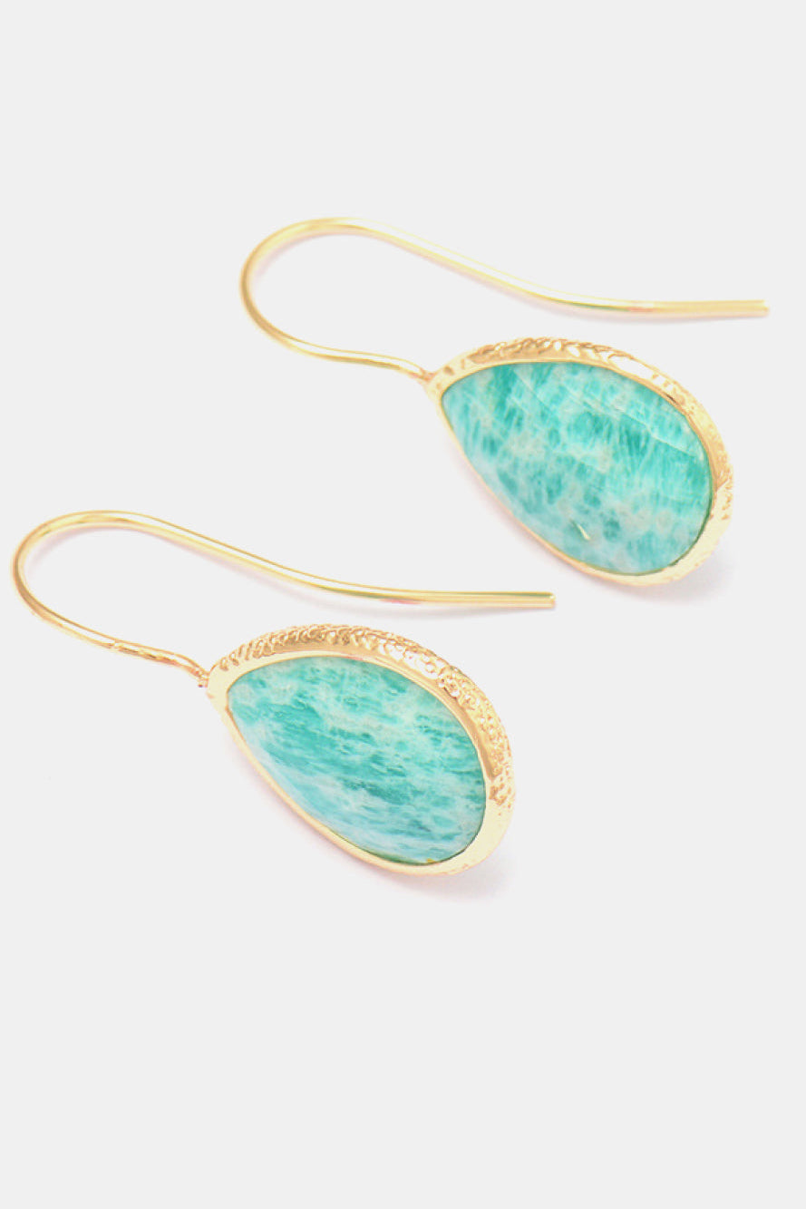 Handmade Natural Stone Teardrop Earrings