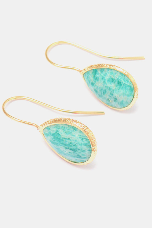 Handmade Natural Stone Teardrop Earrings