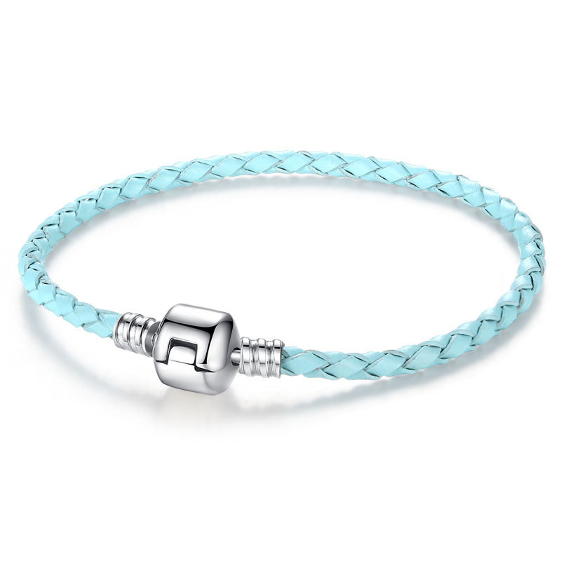 Braided Leather Charm Bracelet