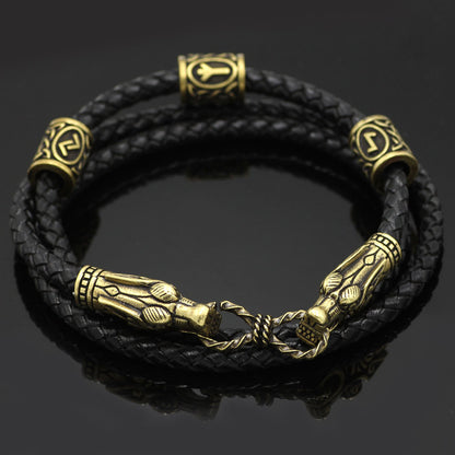 Viking Dragon Leather Bracelet