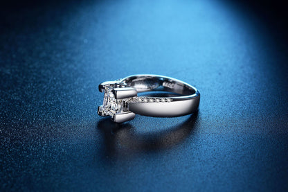 Silver Princess Cut Ring