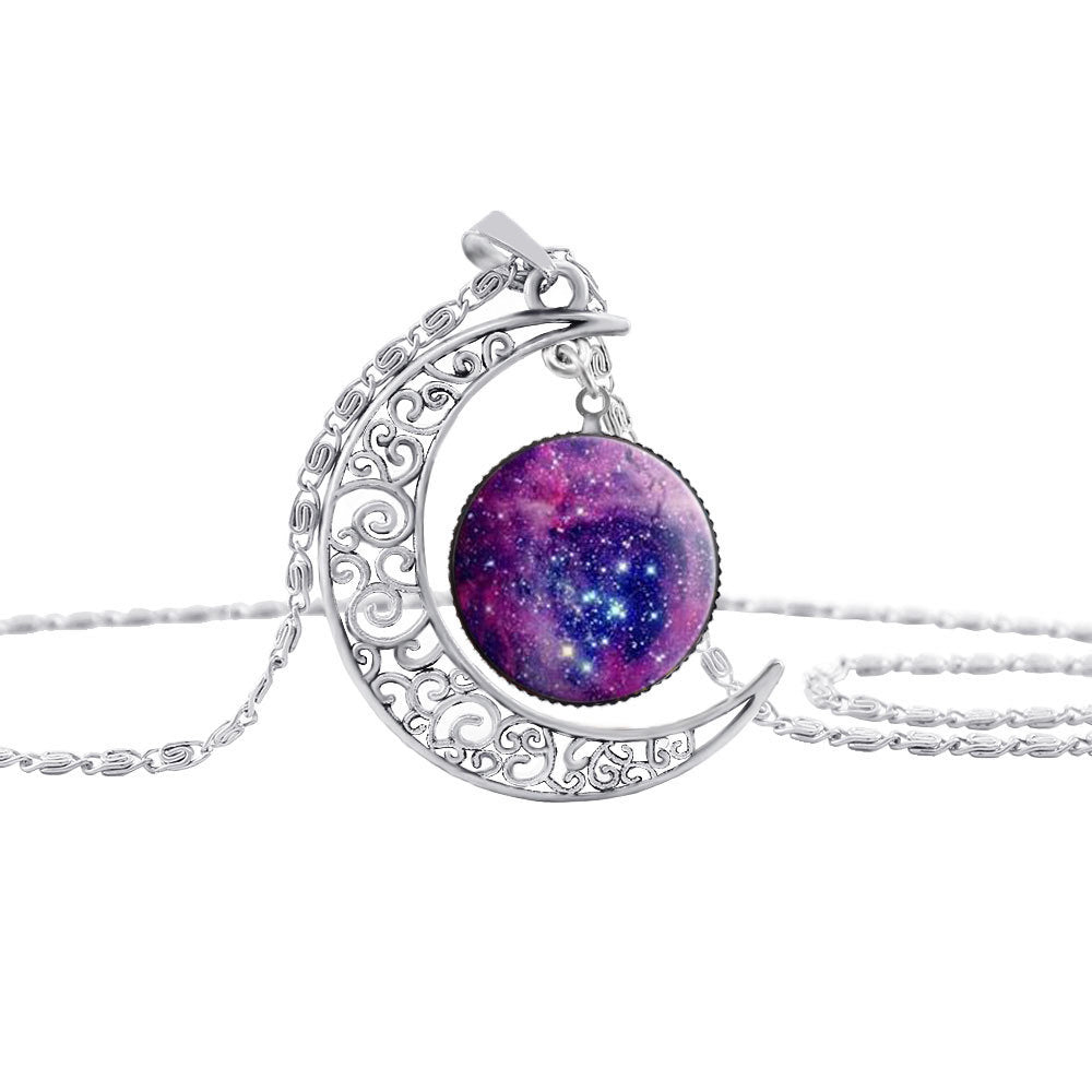 Celestial Moon Gemstone Necklace for Women