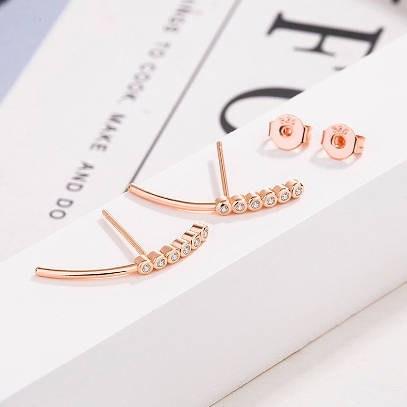 Delicate Crystal Line Earrings