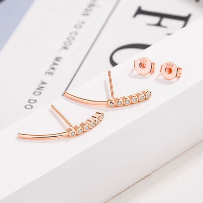 Delicate Crystal Line Earrings