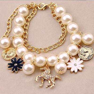 Luxury Pearl Flower Charm Bracelet for Women