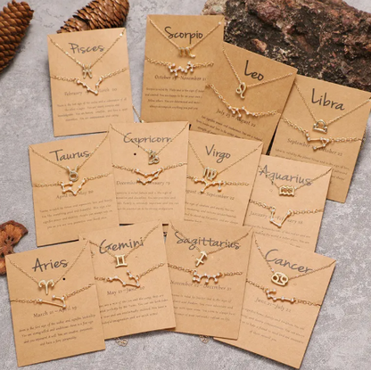 Zodiac Sign Necklace Set – Elegant Astrology Jewelry for Women