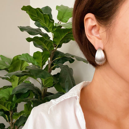 Luxury Cabled Teardrop Stud Earrings