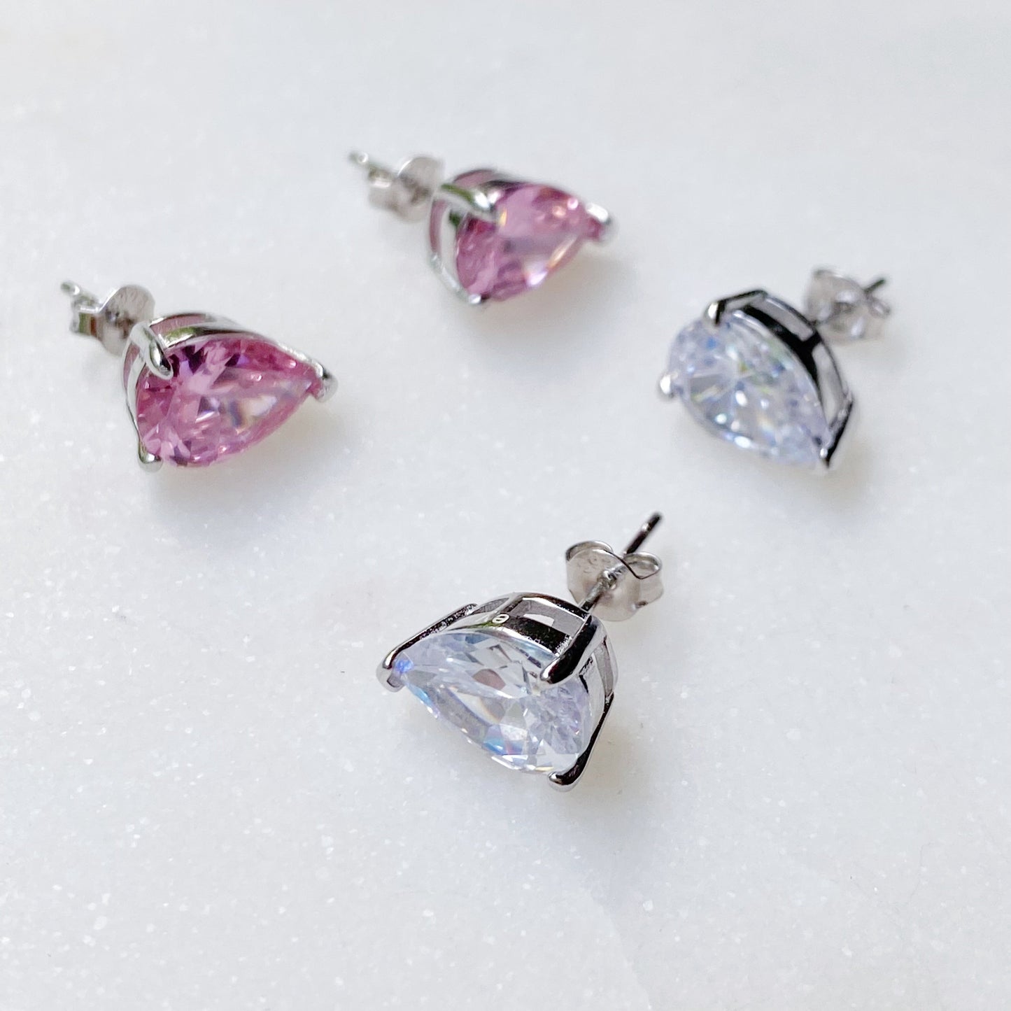 Luxe Sterling Silver Teardrop Stud Earrings