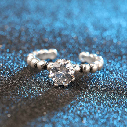 Luxury Silver Crystal Statement Ring