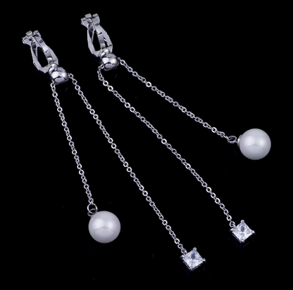 Crystal Tassel Pearl Earrings