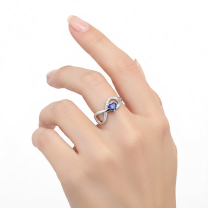 Infinity Heart Promise Ring – Sterling Silver
