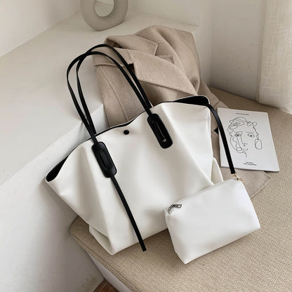 Elegant Large Capacity Shoulder Tote Bag for Women – Minimalist Fashion Handbag