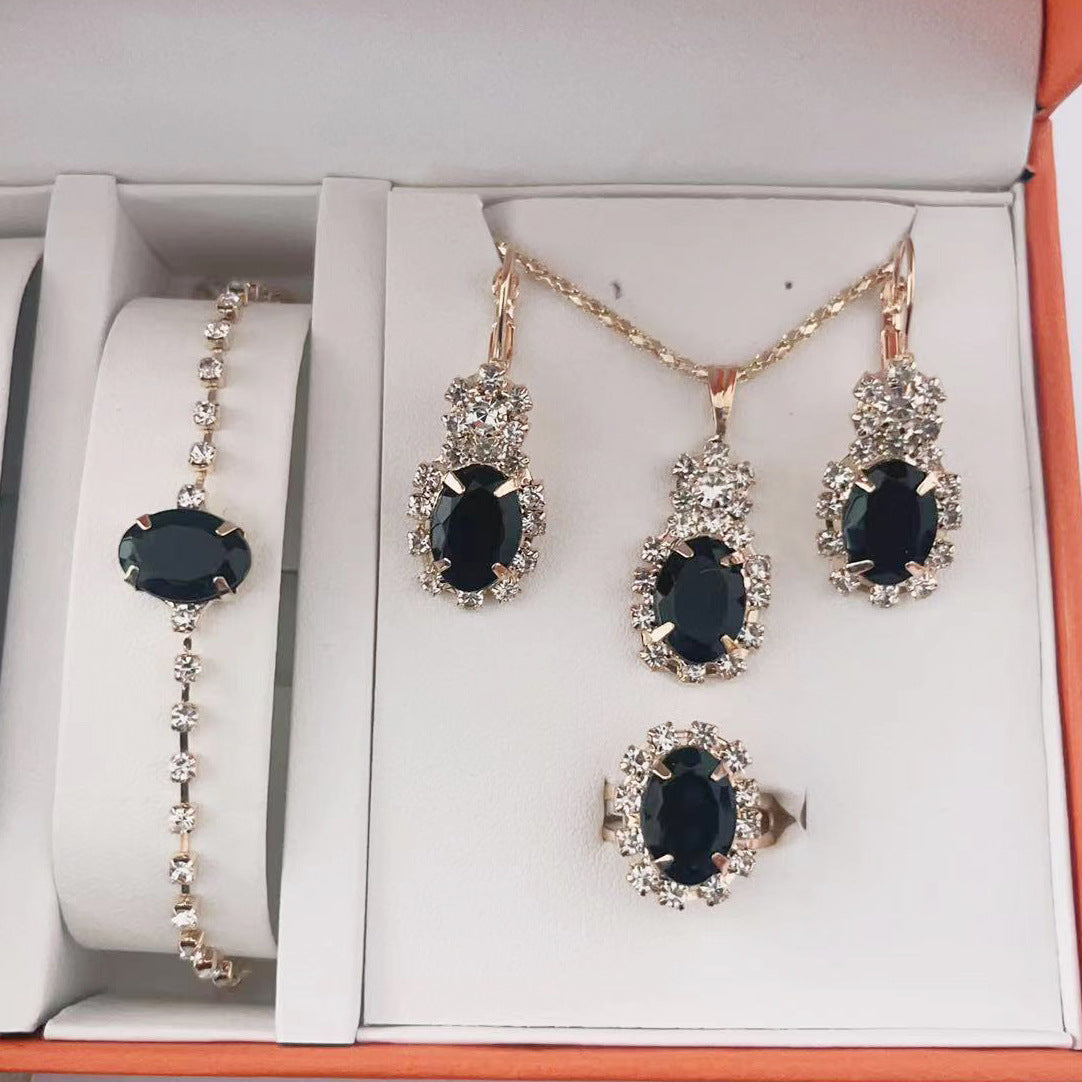 Luxury Teardrop Crystal Bridal Jewelry Set