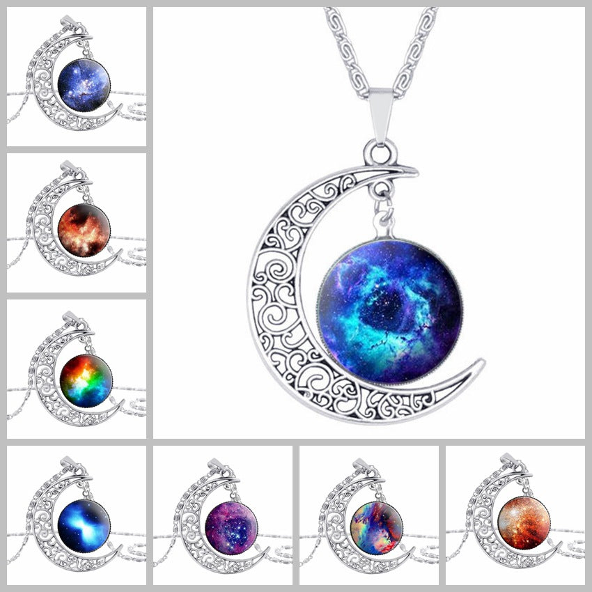 Celestial Moon Gemstone Necklace for Women