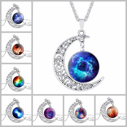 Celestial Moon Gemstone Necklace for Women
