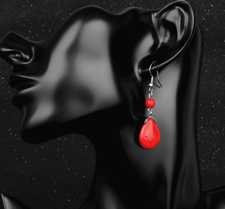 Natural Stone Drop Dangle Earrings