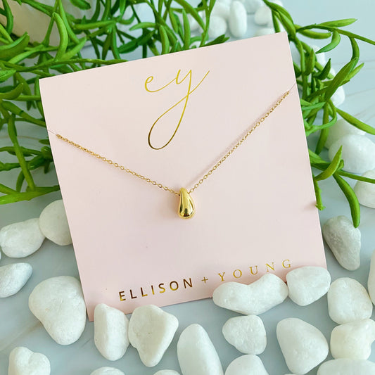 Minimalist Gold Teardrop Necklace
