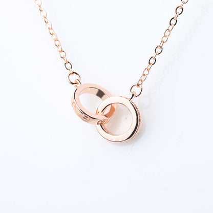 Luxury Double Ring Crystal Necklace