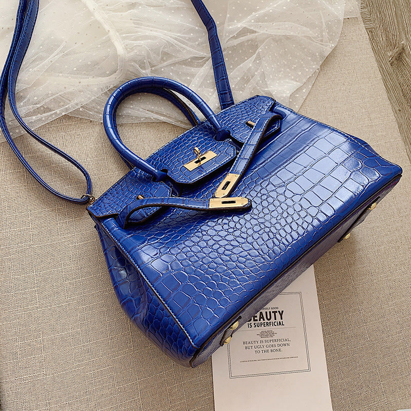 Luxury Crocodile Pattern Tote Bag – Elegant Platinum Women’s Handbag