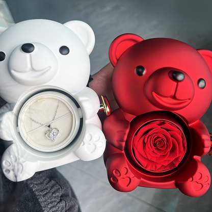 Romantic Rose Bear Gift Jewelry Box