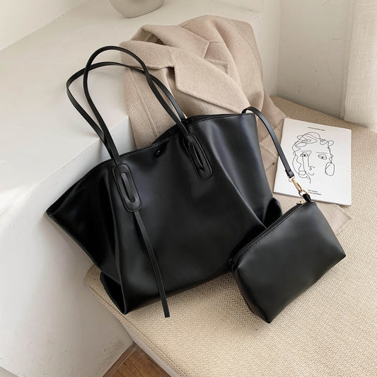 Elegant Large Capacity Shoulder Tote Bag for Women – Minimalist Fashion Handbag