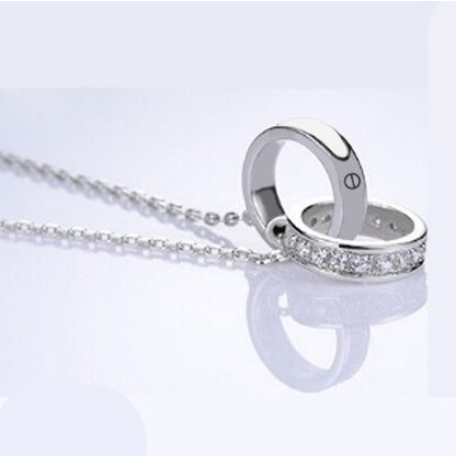 Luxury Double Ring Crystal Necklace