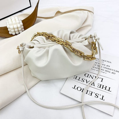 Korean Cloud Chain Shoulder Bag – Luxury Soft Pleated Women’s Handbag