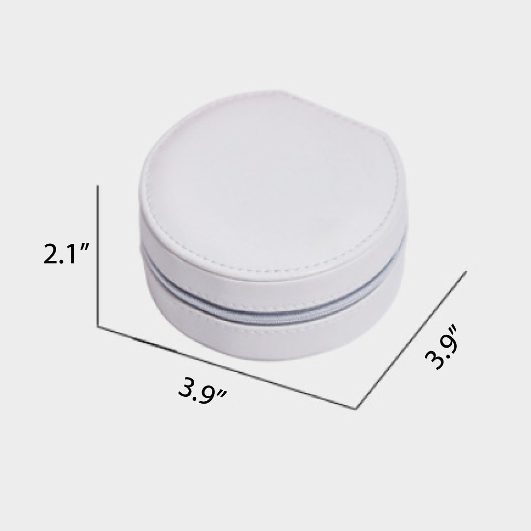 Mini Travel Jewelry Organizer Case – Portable Round Storage Box for Rings & Earrings